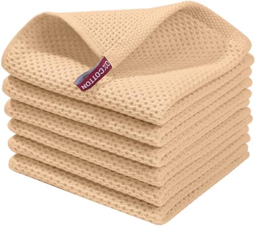 Homaxy 100% Cotton Waffle Weave Kitchen Dish Cloths 6-Pack by Homaxy
