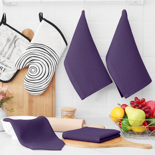 Homaxy 100% Cotton Waffle Weave Kitchen Dish Cloths 8-Pack - Image 6
