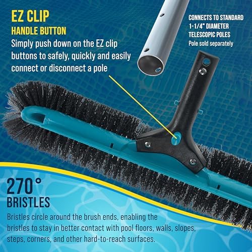 U.S. Pool Supply 18" Pool Brush Head 270°, 12 Bristle Rows, Heavy-Duty - Image 4