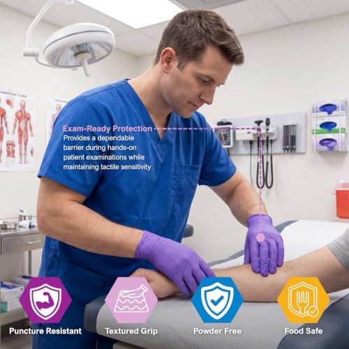 MED PRIDE Nitrile Exam Gloves, Powder-Free, Disposable - Image 2