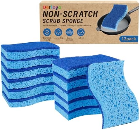 Non Scratch Scrub Sponge-12 Count, Sponges by Derloyo