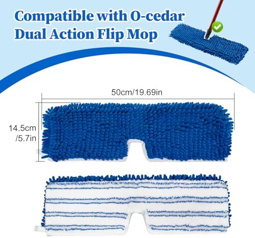 3 Pack Mop Heads Replacements for Ocedar Dual-Action Flip Mop, Spin Mop Replace - Image 2