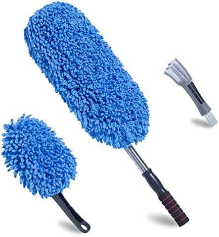 Microfiber Car Duster Extendable Handle Interior Exterior Multipurpose Cleaning by Loyakuu