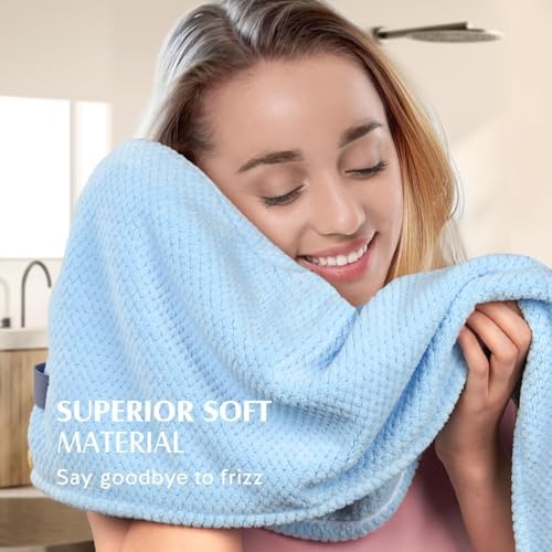 YFONG 3 Pack Large Microfiber Hair Towel Wrap Long Hair, 400 GSM Thicker - Image 5
