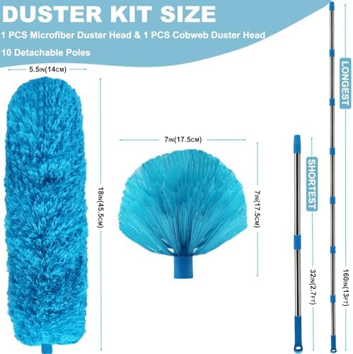 20+ Ft High Reach Ceiling Fan Duster & Cobweb & Corner Brush Duster - Image 2