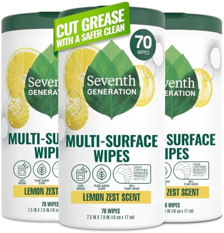 Seventh Generation Multi Surface Wipes, lemon zest scent by SeventhGeneration