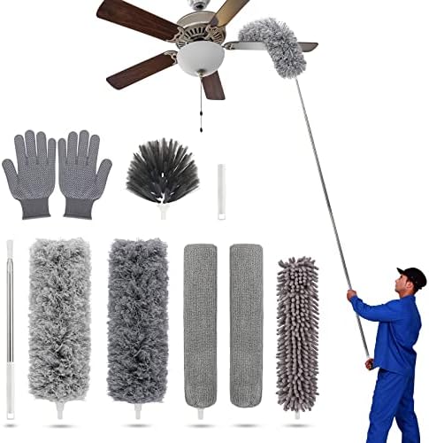 Duster with Extension Pole for Cleaning Ceiling Fans, High Ceilings, in Addition by CleaningOurHouse