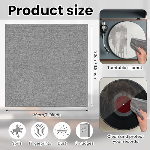 Honeydak 8 Pack Microfiber Vinyl Record Cleaning Cloths, 12 x 12Inch - Image 2