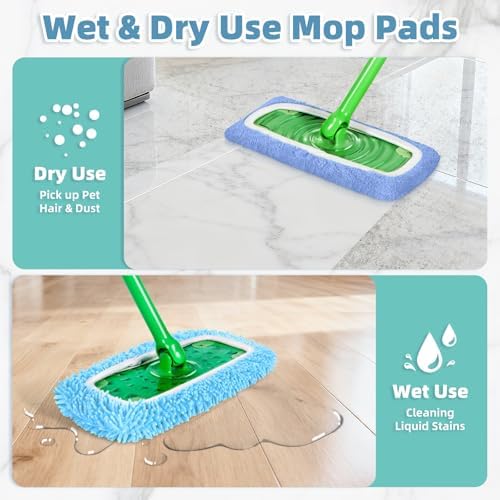 4 Pack Blue Reusable Mop Pads Fit - Image 5