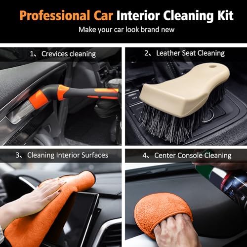 YeewayVeh 7PCS Car Interior Detailing Kit, Leather Cleaning Set - Image 2