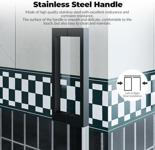 Frameless Sliding Shower Door, 44-48 Inch Width x 76 Inch Height, 1/4" Tempered - Image 5