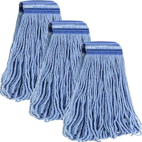 24 oz Loop-End Cotton String Mop Head, Heavy Duty String Mop Refills, 6 Inch by TidyMonster