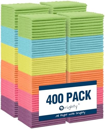 Orighty Microfiber Cleaning Cloth, 400 Pack Highly Absorbent Cleaning Rags by AllRightinOrighty