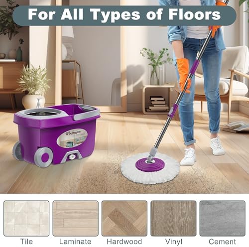 Traditional Large Spin Mop and Bucket, 2 Gal Capacity - Image 6