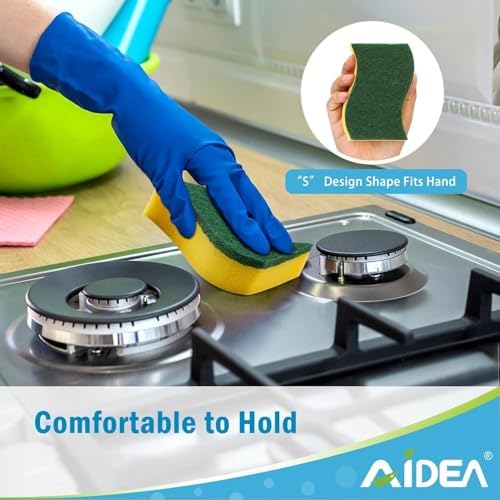 AIDEA Sponges Kitchen, 120 PK Heavy Duty Dish Sponge Kitchen, Scrub Sponges - Image 5