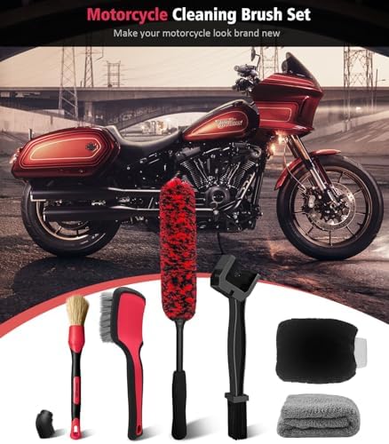 YeewayVeh 6PCS Motorcycle Cleaning Kit, Bendable Wheel Tire Brush - Image 3