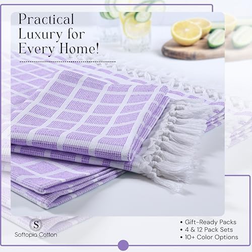 Matrix Dobby Kitchen Towels 4 Pack, 16x26 Inches, 100% Cotton, Absorbent - Image 4