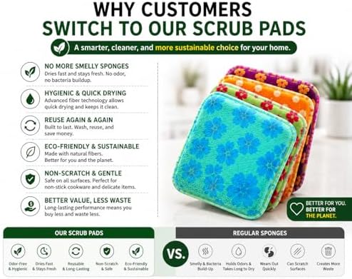Reusable Dish Scrubbers – Odor-Free Sponge Alternative, Non-Scratch Kitchen - Image 5