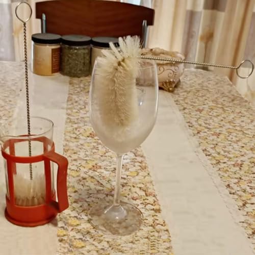 Bottle Brushes Thin Long Handle X 2, Natural Boar Bristle Set - Image 4
