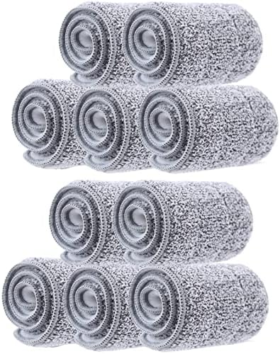 10 Pack 13 * 4.9" Generic Mop Pads Mop Head Refill Washable Wet/Dry Mops Flat by Rinakou