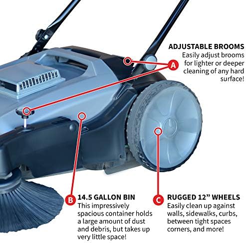 Tomahawk Industrial 38" Walk Behind Push Sweeper - Image 6