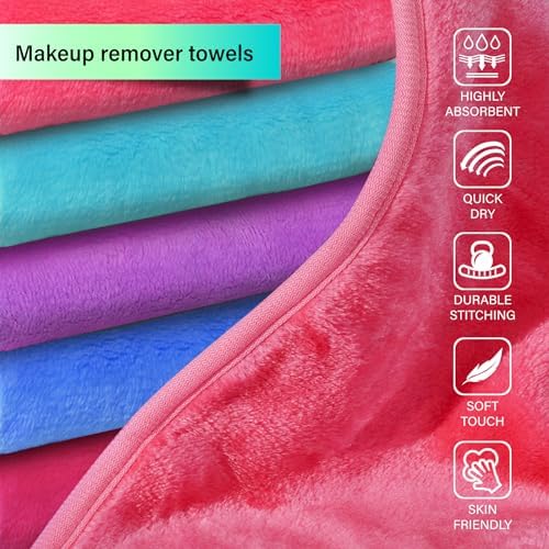 Nugilla Makeup Remover Cloth, 5 Packs Reusable Microfiber Makeup Remover Towels - Image 3