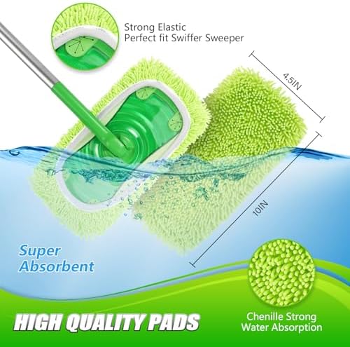 Set of 4 Reusable Microfiber Mop Pads Compatible - Image 3