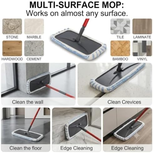 Microfiber Flat Mop Kit with Large Surface Dust Flat Mop - Image 6