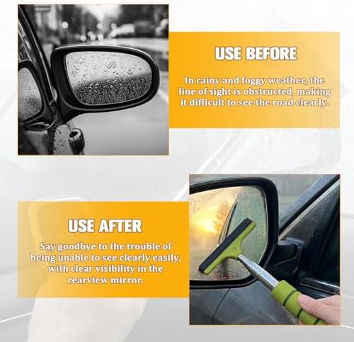 2PCS Car Side Mirror Squeegee, Retractable Vehicle Rear View Mirror Cleaning - Image 3