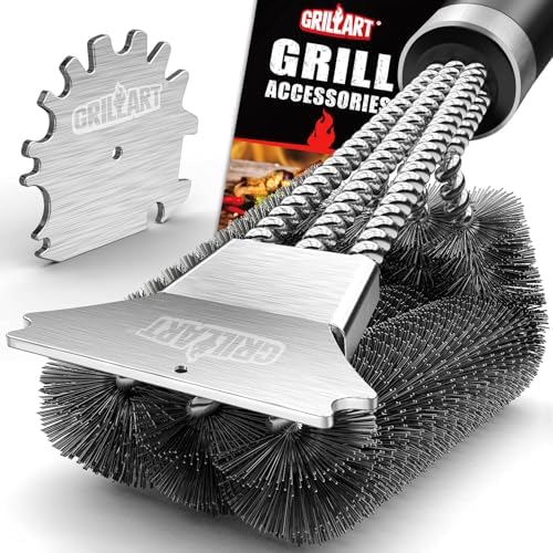 GRILLART Grill Brush and Universal Fit Scrapers by GRILLART
