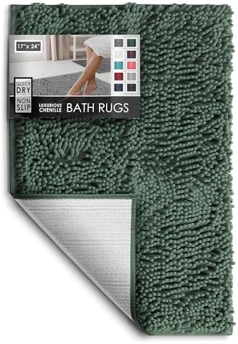Hearth & Harbor Bathroom Rugs, Chenille Bath Mat by HearthHarbor