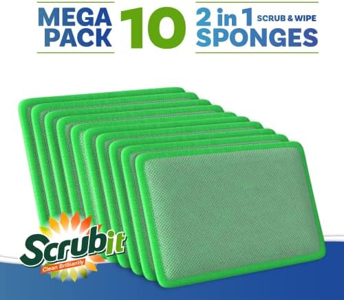 Scrub and Wipe Cleaning Pads – SCRUBIT Dual Sided Scouring Pad and Sponge - Image 5