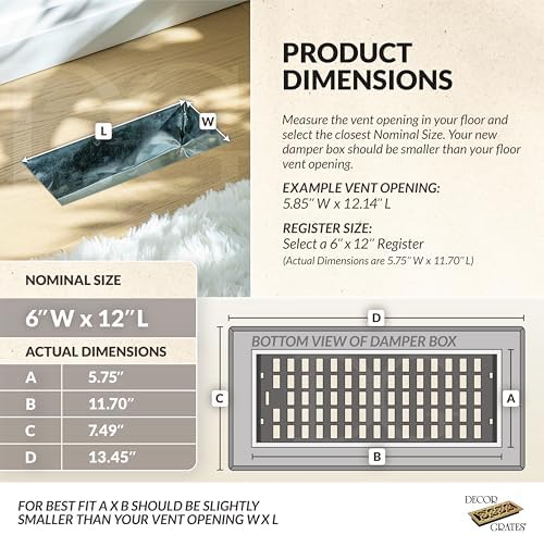 Decor Grates SPH612-NKL Floor Register, Nickel Finish - Image 4