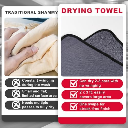 Professional Large Microfiber Car Drying Towels 2 Pack - Image 4