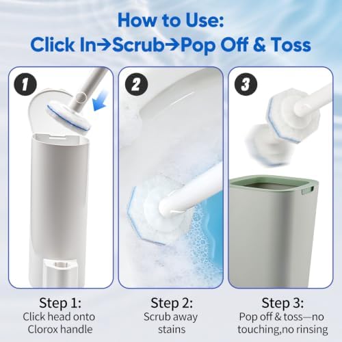 2 Disposable Toilet Brush and Holder Set, - Image 6