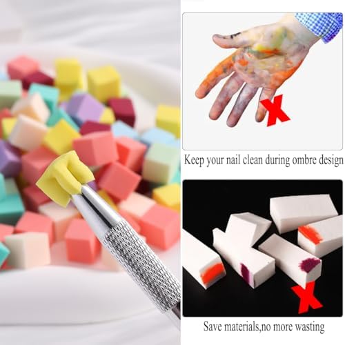 Fcozpjk 100PCS Soft Ombre Nail Sponge - Image 7