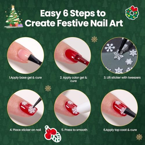 Beetles Snowflake Nail Art Stickers 30 Sheets 3D Nail Stickers - Image 7