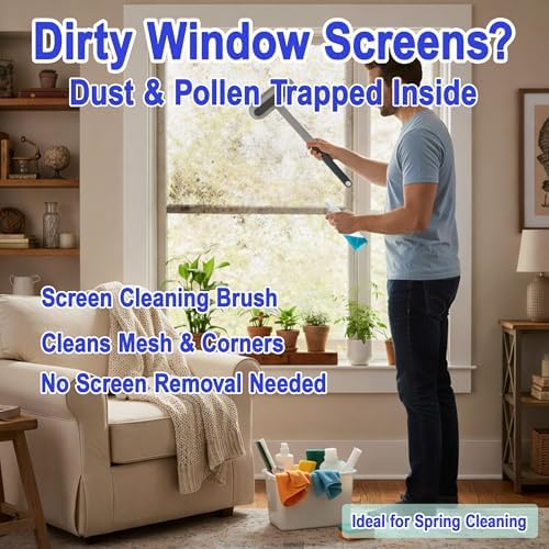 Window Screen Cleaning Brush, Window Screen Cleaner, Screen Cleaner Tool - Image 3