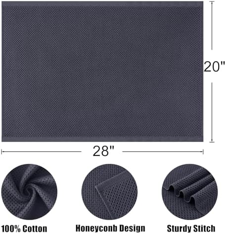 Kitinjoy 100% Cotton X‑Large 4-Pack Kitchen Towels, Dark Grey - Image 4