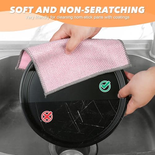 12PK Multipurpose Wire Dishcloth, Double-Side Mesh Scrubbing Cloth - Image 2