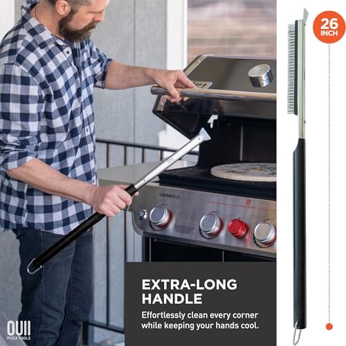 26'' Pizza Oven Brush with Stone Scraper - Image 4