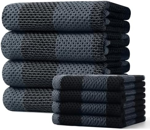 Homaxy 100% Cotton Kitchen Towels and Dishcloths Set of 8 by Homaxy