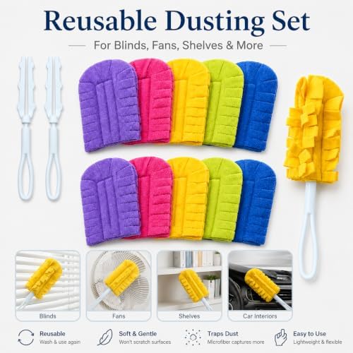 10 Pack Duster Refills with 2 Dusting Wands Reusable Pads - Image 7