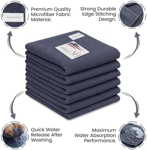 Ameri-Homes Premium Microfiber Cleaning Cloths 12 x 12 Inches, 400 GSM - Image 7