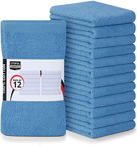 Utopia Towels Kitchen Bar Mops, 12 Pack 16x19 in 100% Cotton, Electric Blue by UTOPIATOWELS