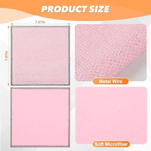 12PK Multipurpose Wire Dishcloth, Double-Side Mesh Scrubbing Cloth - Image 4
