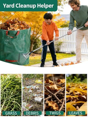 3 Pack 80Gal Tear-Resistant Reusable Yard Waste Bags - Image 3