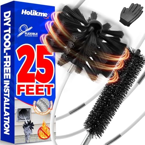 Holikme Dryer Vent Cleaner Kit - 25Ft Flexible Lint Brush by Holikme