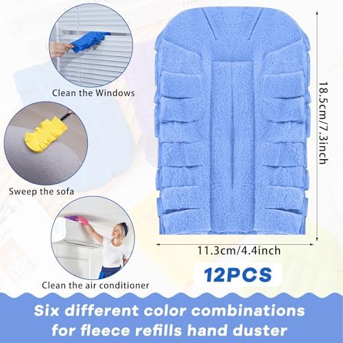 12 Pcs Reusable Duster Refills Washable Pads, Bright Color - Image 2