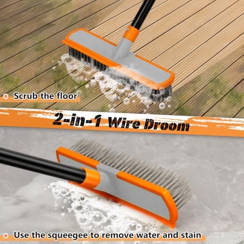 BUVE Stainless Steel Wire Broom Floor Deck Scrub Brush - Image 2